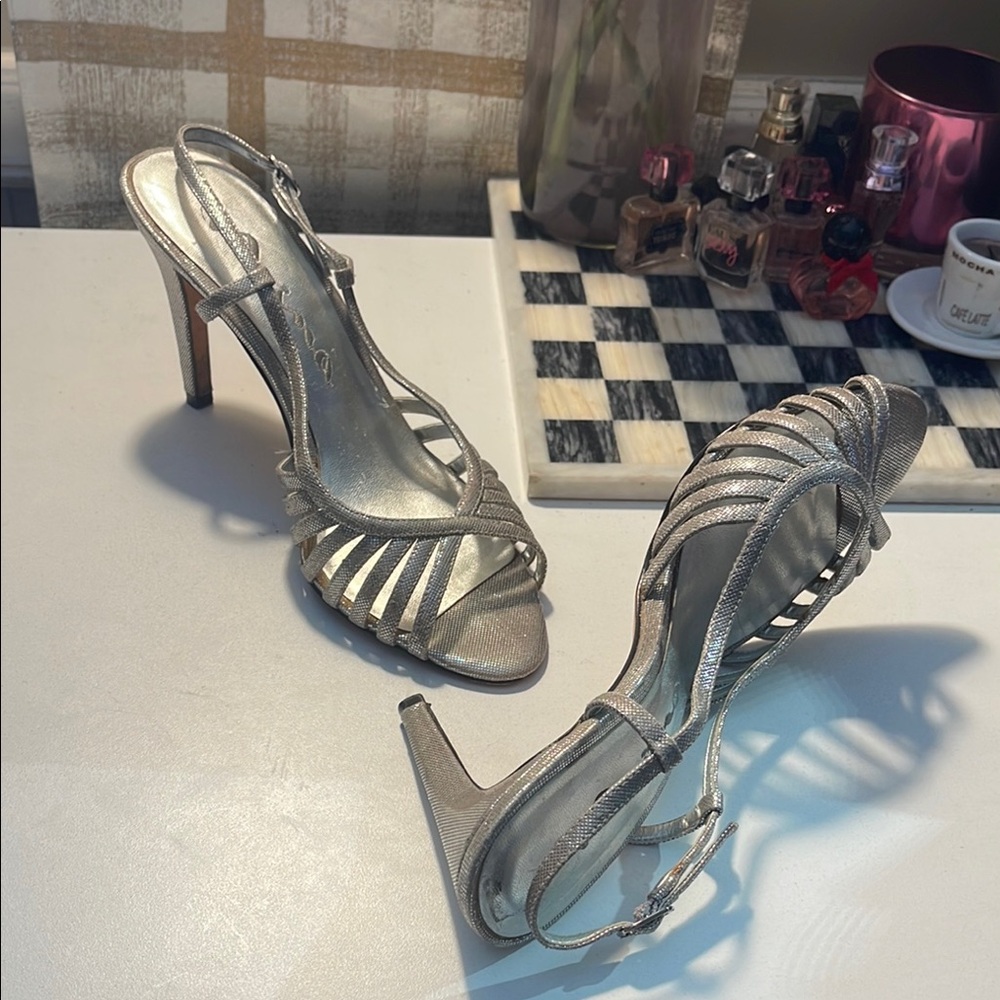 Nina Silver Heels Elegant Stiletto Sandals - Picture 9 of 12